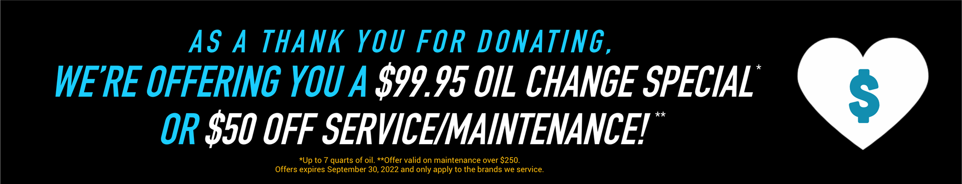 Thank you Donation banner - Car Tender
